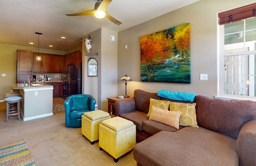 Silvercreek Condo | Comfy dog-friendly condo with hot tub, pool, tennis, firepit & fireplace