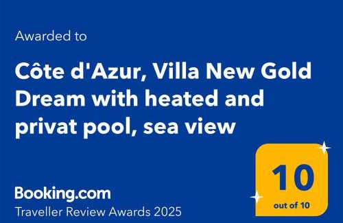 Le Rouret Villa | Côte d'Azur, Villa New Gold Dream with heated and privat pool, sea view