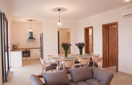 Ljubac House | Detached holiday home with sea view-new 2020: roof terrace with outdoor kitchen