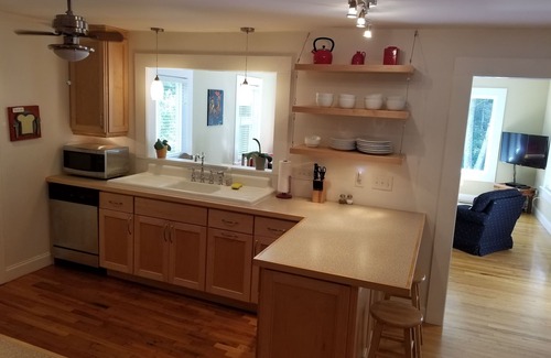 Brevard House | Downtown Cottage on the Creek. Beautiful, Natural Yard. Easy Walk to Parks.