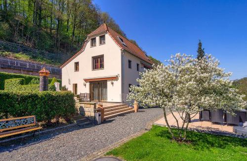 Pirna Villa | Elbvilla Pirna mit Sauna und Kamin mit privatem Zugang zur Elbe