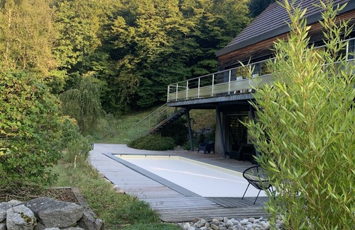 Husseren-Wesserling Ski Chalet | EXCEPTIONAL CONTEMPORARY CHALET baby foot, heated swimming pool from May to October