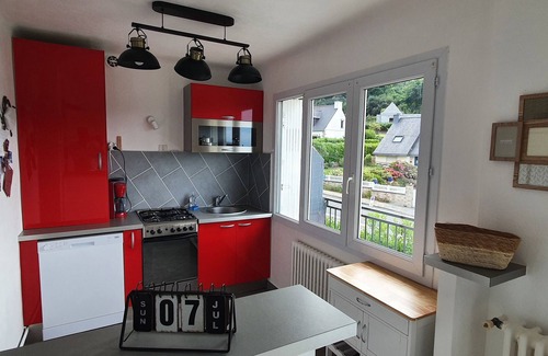 Perros-Guirec Apartment | flat with two bedrooms, walking distance from the beach with parking and balcony