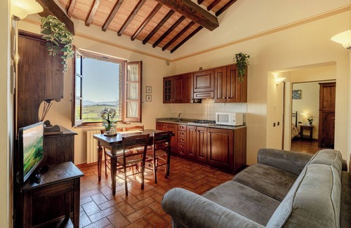 Montepulciano Apartment | Flat with view,A/C,private terrace,wine estate with pool,Spa, children friendly