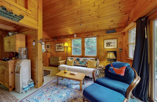 Hubbardton Cabin | Gorgeous cabin with Pack 'n Play, private dock, lovely deck, firepit, wood stove