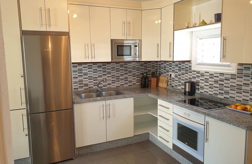Los Cristianos Apartment | HG Tenerife Sur, Heated pool, Sun on balcony with Pool views