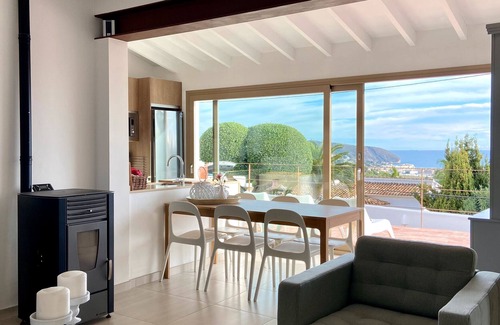 Benimeit House | Holiday Home 'Beautiful Ibiza Style Moraira' with Sea View, Wi-Fi and Air Conditioning