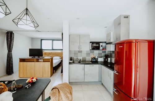 Vals-les-Bains Apartment | Holiday Home 'Gite Villa T1' with Shared Pool, Wi-Fi and Air Conditioning