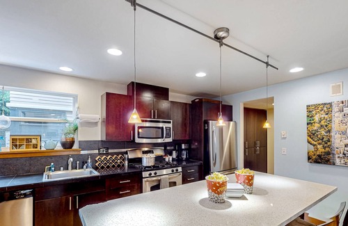 Fremont House | Home in Fremont with game room, patio, & grill - walk to bars/restaurants