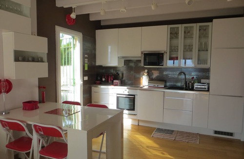 Leucate House | Leucate Beach: house with garden on the cliff, pond and Canigou view