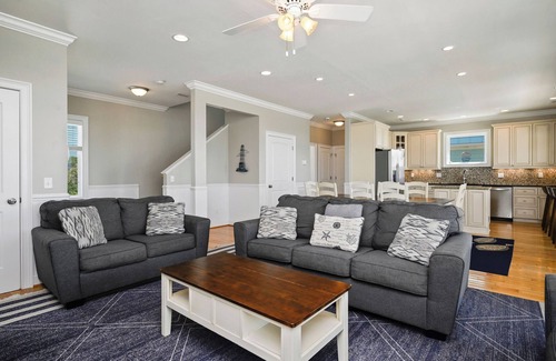 Yaupon Beach House | Lighthouse: Oceanfront with Pool and Elevator Near Fishing Pier