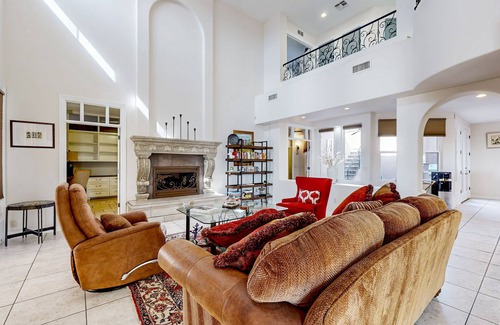 Desert View House | Luxurious dog-friendly home with amazing pool, pool spa, & mountain views