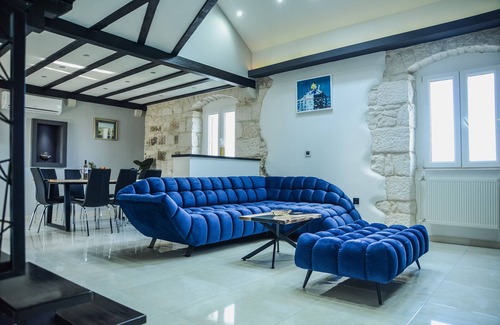 Supetar House | Luxury house David with a private boat & heated pool & jacuzzi & sauna