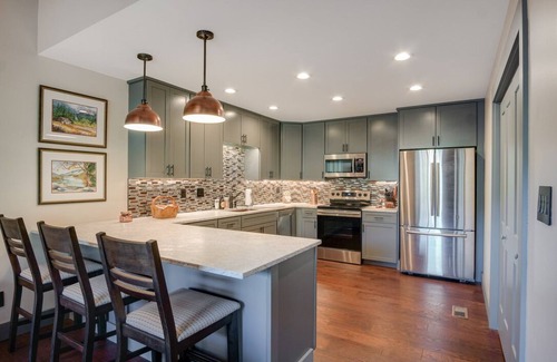 Sapphire House | Luxury Lakefront Gem with vibrant fall foliage and panoramic lake views