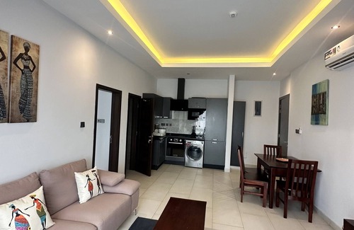 Teshie House | Modern + Cozy 1 Bedroom Apartment with a pool in a gated complex!