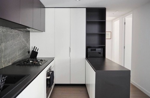North Melbourne Apartment | Modern Minimalism Slate Chic in the City