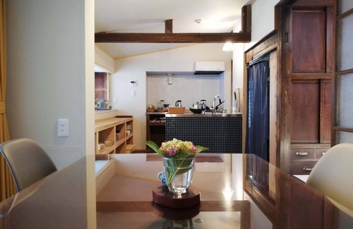 Shimada House | Nostalgic steam locomotive town / "Kuma-no-ya", an old private house for rent / A kitchen with seasonings for cooking your own meals / Shimada City, Shizuoka Prefecture