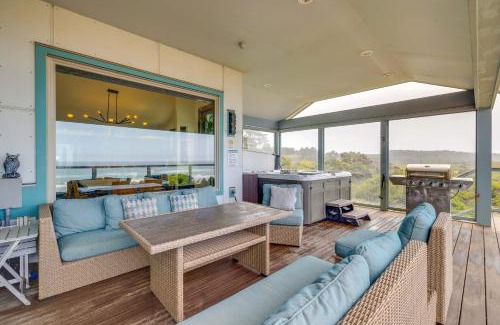 South Beach House | Oceanfront Home with Hot Tub, Sauna, 8 Mi to Newport
