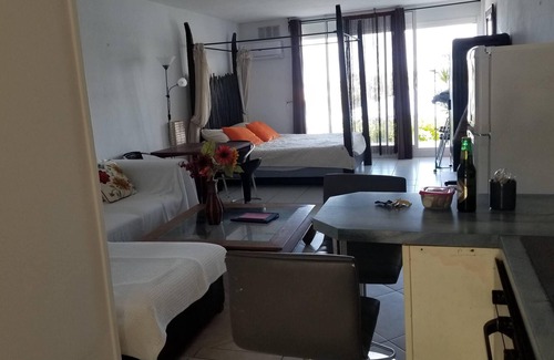 Orient Bay Apartment | Orient Bay Beach Studio, Ocean View, Patio/Terrace, King Bed, Kitchen