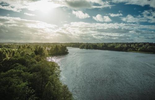 Stameriena House | Rātes Krasti - PĒRLE- holiday house with sauna and lakeview