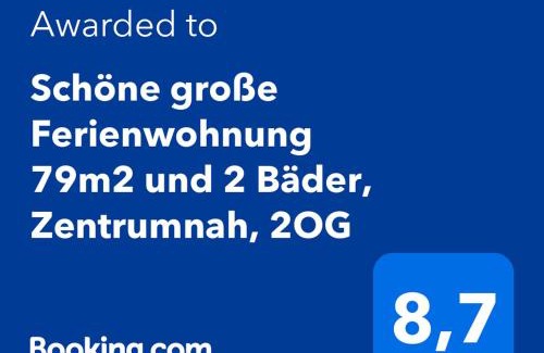 Ilversgehofen Apartment | Schöne große Ferienwohnung 79m2 und 2 Bäder, Zentrumnah, 2OG