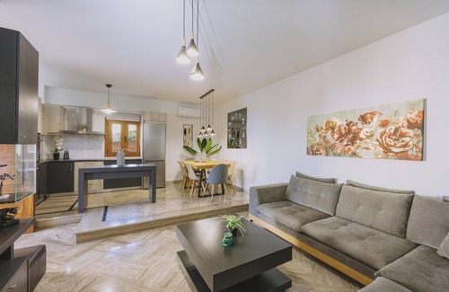 Tria Monastiria Villa | Sea & city views, short drive to beach & shops, heated pool and ping pong!