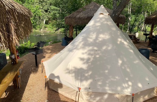 New Braunfels House | Son's Guadalupe Glamping Tents #L & Cabana #17