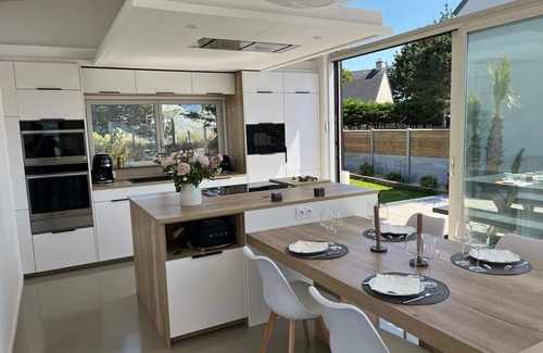 Barneville-Carteret Cottage | Sunlit Modern Villa, Private Garden, Steps to Beach, Full Amenities