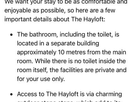 Long Barn House | The Hay Loft - private bathroom in separate building 10 metres away