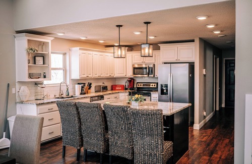Jay Resort | This home accommodates multiple families sleeping comfortably up to 14 people.