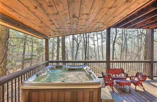 Broken Bow House | Tudor-Style Broken Bow Cottage with Hot Tub and Decks!