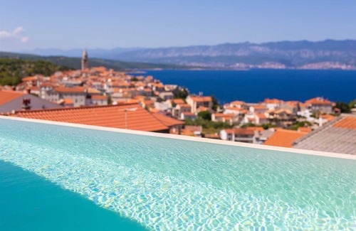 Vrbnik Villa | Villa Bella Vista with an infinity heated pool, sauna & Seaview