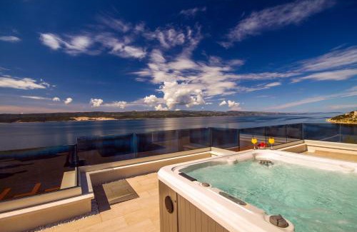 Lokva Rogoznica Villa | Villa MIRNA with heated pool & whirlpool, traditional wine bar, 150m from sea