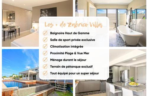 Orient Bay Villa | Villa Zabrico - Villa de Prestige - Vue Mer & Lagon 180 - Idéal Groupe x14 - Vacances & Team Building - Salle de Sport - Piscine Privée - Climatisation - Jardin - Terrasse - Barbecue - Pétanque - 10min Plages - Service PREMIUM