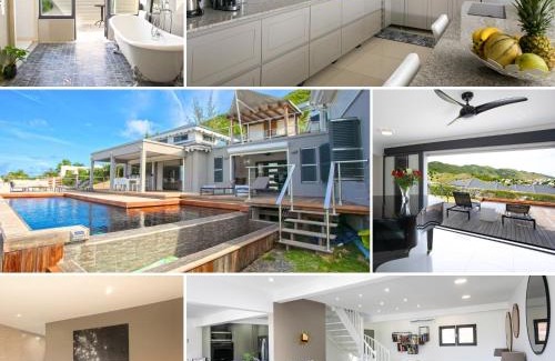 Orient Bay Villa | Villa Zabrico - Villa de Prestige - Vue Mer & Lagon 180 - Idéal Groupe x14 - Vacances & Team Building - Salle de Sport - Piscine Privée - Climatisation - Jardin - Terrasse - Barbecue - Pétanque - 10min Plages - Service PREMIUM