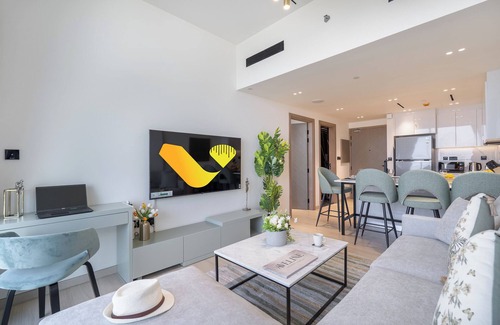 Jumeirah Village Circle Apartment | Vogue | Binghatti Corner JVC-7mins Sky Dubai 3 mins Cirle Mall Brand New