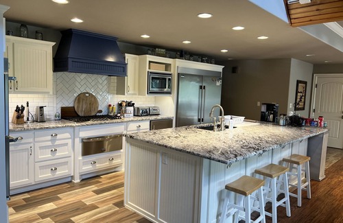 Afton House | Waterfront oasis with gazebo and fire pit, crappie dock with swim deck and slide