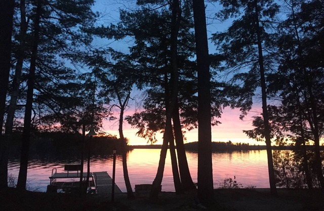 100' of Private Long Lake Frontage w/Dock, Patio, and Amazing Sunsets!