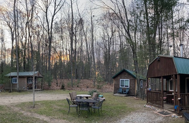 3 rustic cabins on 2.5 acres, your own little camp at the end of a private drive