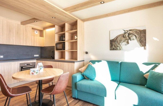 50m from resort center, terrace, parking, tv, ski locker, 23m², Valmorel