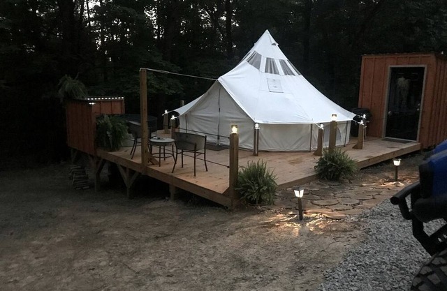 A Truly Glamping Experience in this Beautiful Tent in Victor, West Virginia