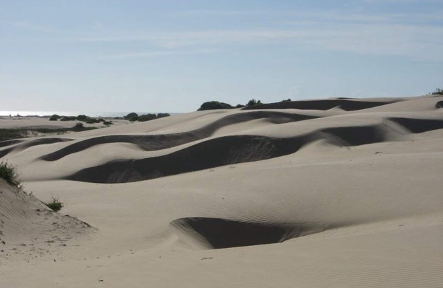 almost deserted beach with great accom, full leisure and dune trails.