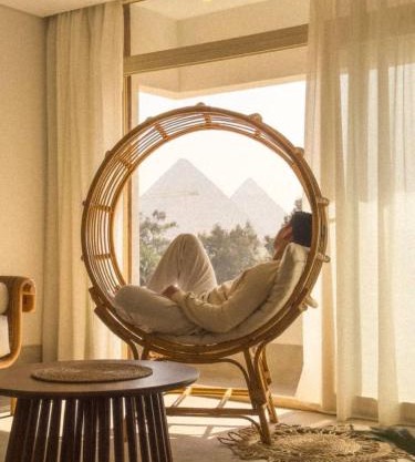 Ancient Bohemian Khan Memphis Oasis Pyramids view