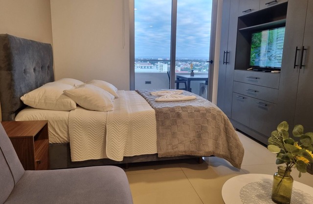 Apartment with Balcony & View/Swimming Pool/Gym at Equipe