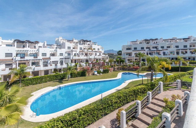 Apartment 'Modern 3 Bed, Sea View and Pool' with Shared Pool, Wi-Fi and Air Conditioning