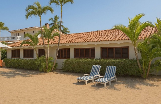 BEACHFRONT 3 BR home on Los Ayala Beach