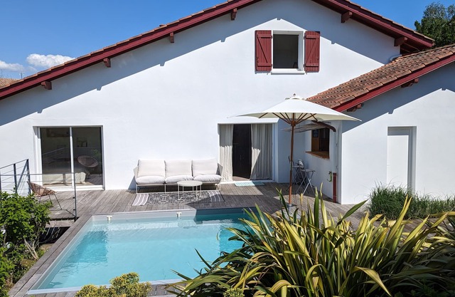 Beautiful and large neo-Basque house with heated swimming pool, not overlooked.