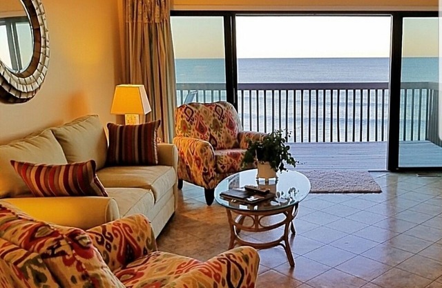 Beautiful oceanfront 2 bedroom, 2 bath condo with elevator, pool and huge deck.