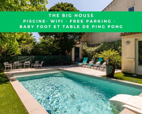 Big House - Parking Privée - Piscine - Wifi - tout équipée