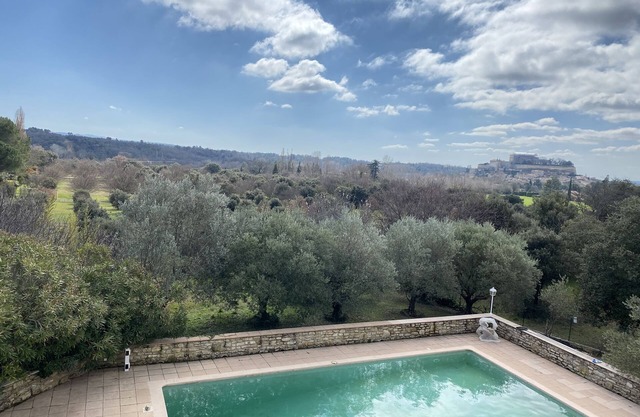Calm and relaxation with a view of the Château and listed village, L'OLIVIER